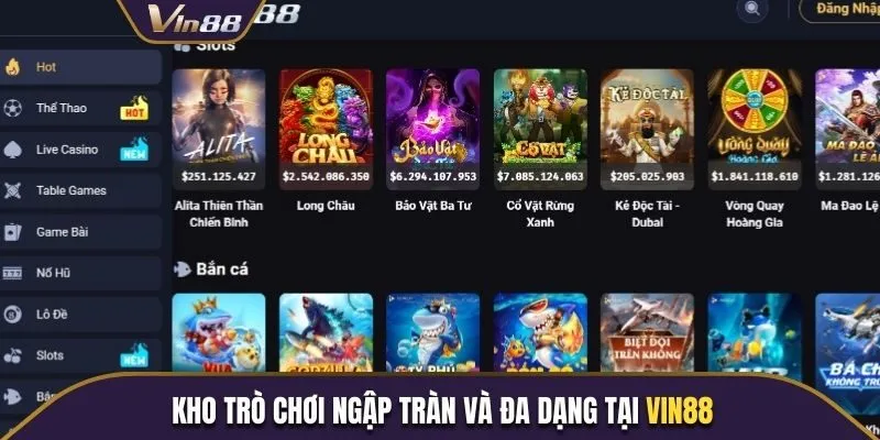 Kho trò chơi ngập tràn và đa dạng tại nhà cái