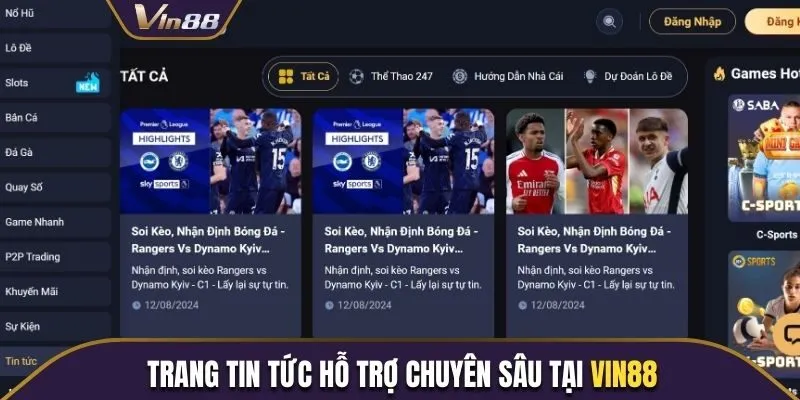 Trang tin tức hỗ trợ chuyên sâu tại nhà cái